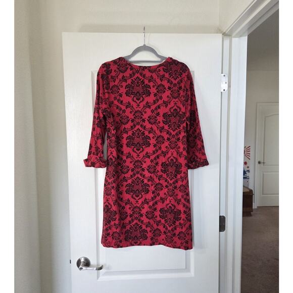 Soma Red Black Paisley Print Cotton Modal Stretch Sleepshirt Pajamas, Size Large - Picture 10 of 14